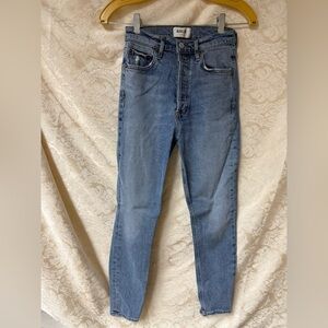 AGOLDE Skinny Jeans Button Front High Rise
